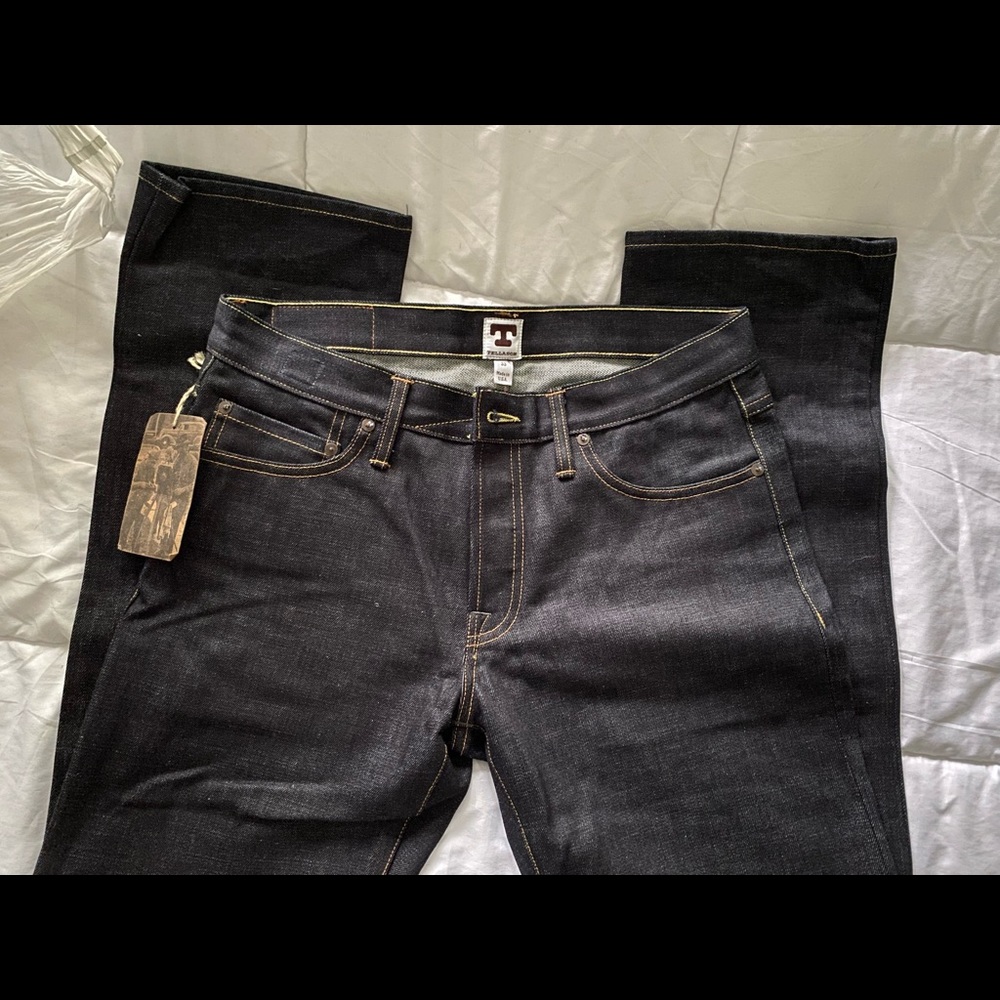 Raw Denim Tellason Jeans. Men’s Size 33. Never worn with tags. Dark Blue